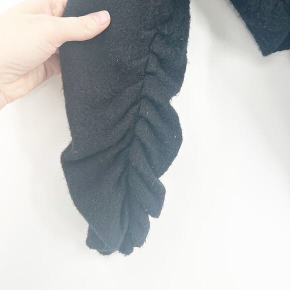 Oak + Fort Womens Fall Chic Knit Button Front Asymmetrical Sweater Size S Black - Picture 5 of 7